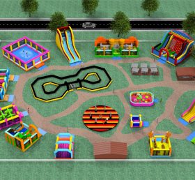 IS11-4024 Zona inflable parque de diversiones parque de atracciones al aire libre