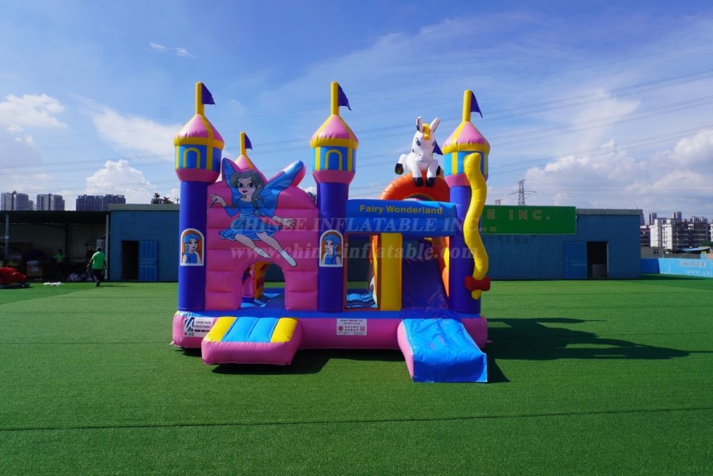 T2-4093 Fairy Wonderland Unicorn Bouncy Castle With Slide