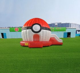 T2-4443 Castillo inflable Pokémon Pokeball con tobogán