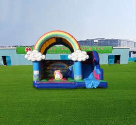 T2-4560 Castillo de deslizamiento inflable Unicornio Rainbow