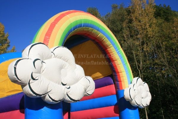 T2-4560 Rainbow Unicorn Bouncy Castle With Slide