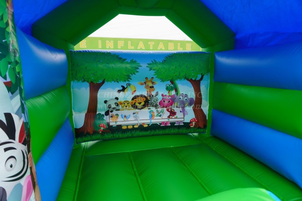 T2-2723F Jungle Theme Kids Bouncy Castle With Slide