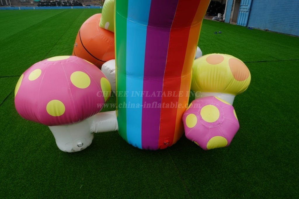 Arch2-402 Rainbow Bunny Arch Easter Celebration Inflatable Decoration