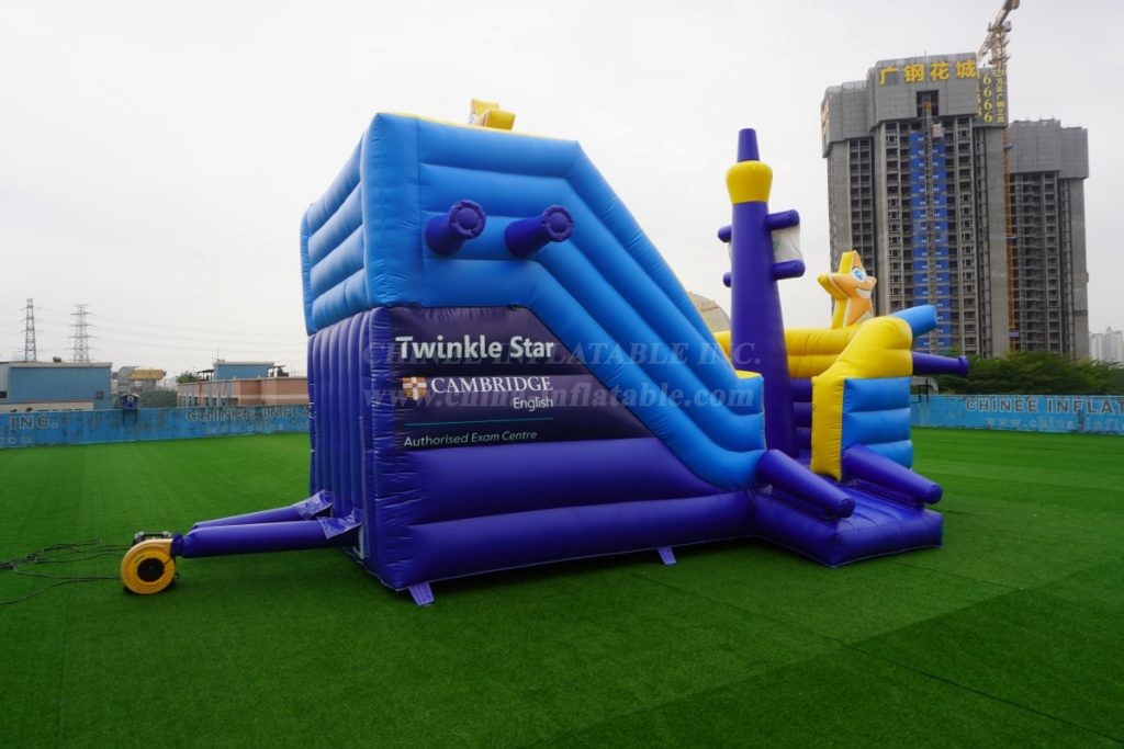 T8-1352B Star-Patterned Pirate Ship Inflatable Slide