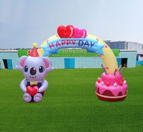 Arch2-458 Arcos inflables para pastel de feliz cumpleaños Actividades para niños Suministros para fiestas Decoración