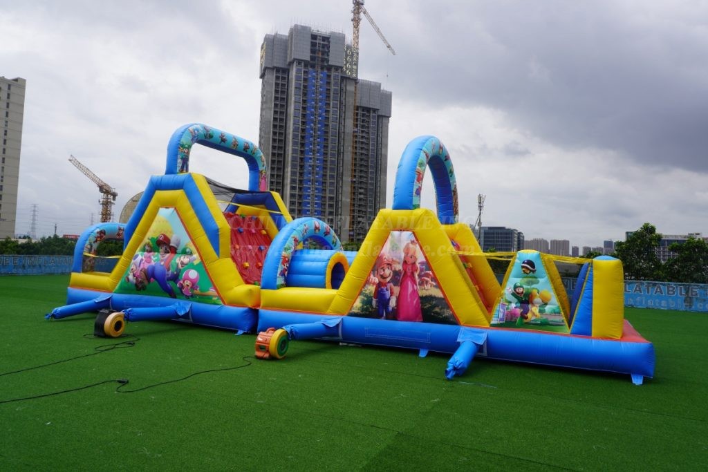 T7-1600 PAW Patrol & Super Mario Themed Inflatable Obstacle Course