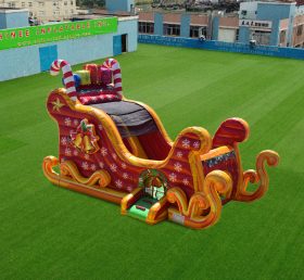 T8-4552 Combo casa inflable y tobogán en tren del Père Noël