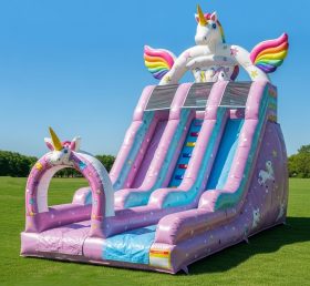 T8-8384 Unicorn Theme Inflatable Dry Sli...