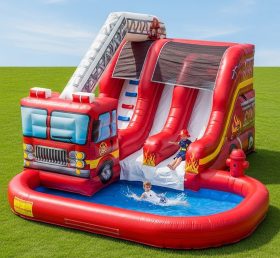 T8-8449 Firetruck Theme Inflatable Water...