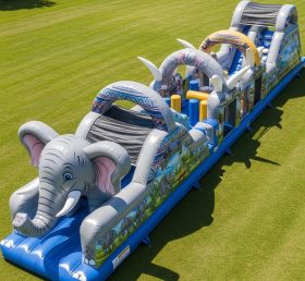 T7-3799 Elephant Theme Inflatable Obstac...