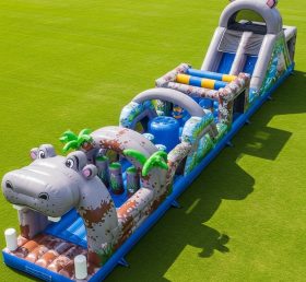 T7-3856 Hippo Theme Inflatable Obstacle ...