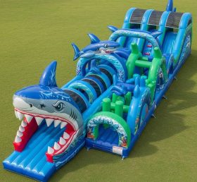 T7-3997 Shark Theme Inflatable Obstacle ...