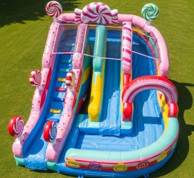 T8-5471 Candy Theme Inflatable Water Sli...