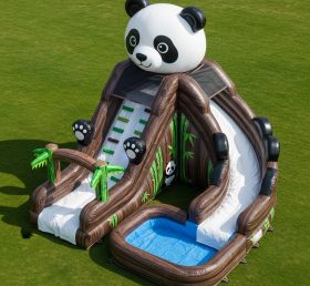 T8-5726 Panda Theme Inflatable Water Sli...