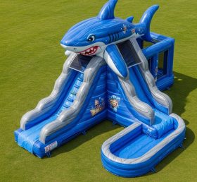 T8-5803 Shark Theme Inflatable Water Sli...