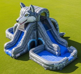 T8-5894 Wolf Theme Inflatable Water Slid...