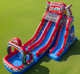 T8-7197 Cars Theme Inflatable Water Slid...