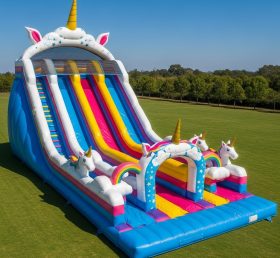 T8-9150 Rainbow  Unicorn Inflatable Sli...