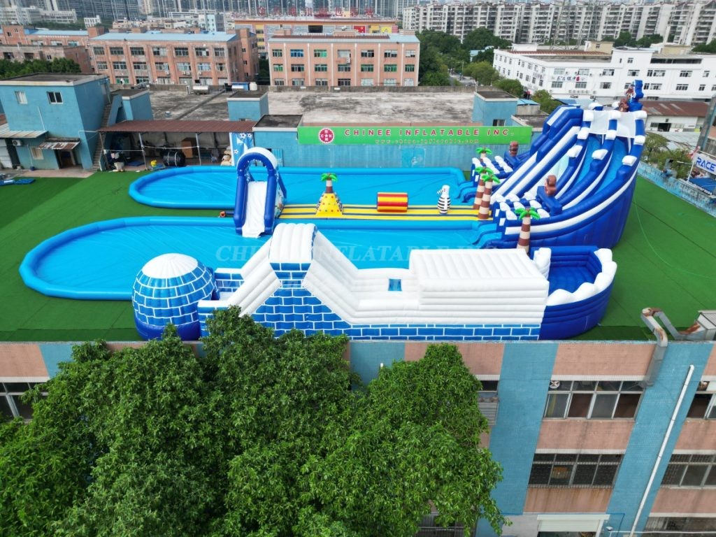 Pool2-815 Pirates Theme Inflatable Water Park Complex with Giant Slides & Pools
