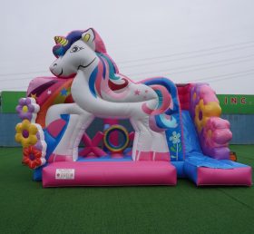 T2-4777B Unicorn Bouncy Castle with Slid...