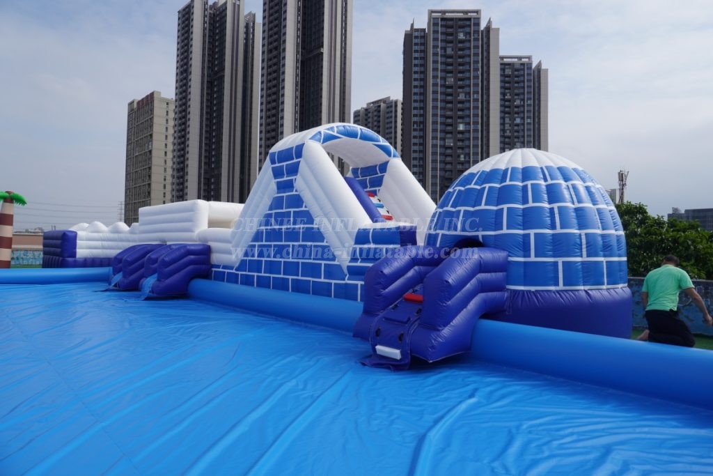 Pool2-815 Pirates Theme Inflatable Water Park Complex with Giant Slides & Pools