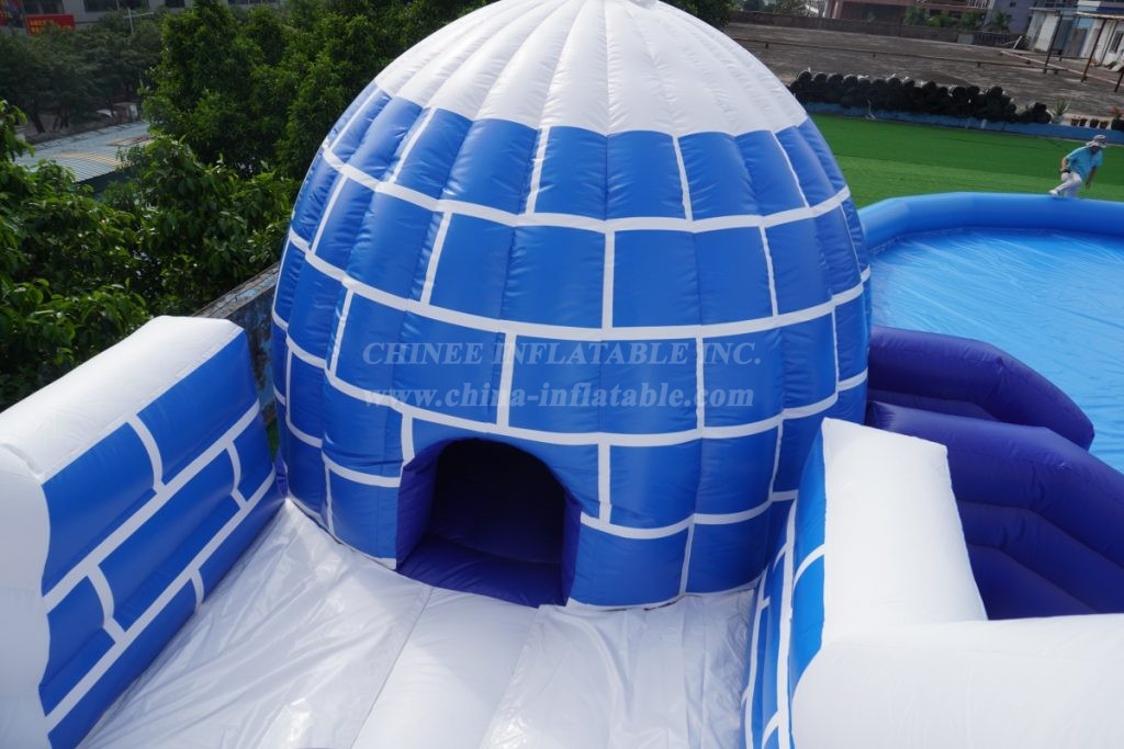 Pool2-815 Pirates Theme Inflatable Water Park Complex with Giant Slides & Pools