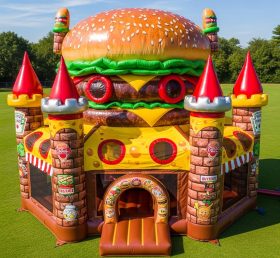 T5-2648 Hamburger Theme Inflatable Castl...