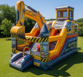 T5-2921 Excavator Theme Inflatable Castl...